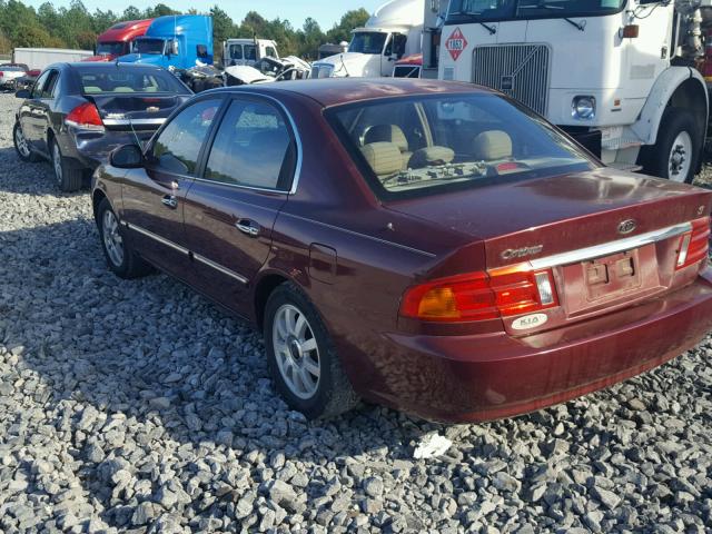 KNAGD126715059509 - 2001 KIA OPTIMA BURGUNDY photo 3