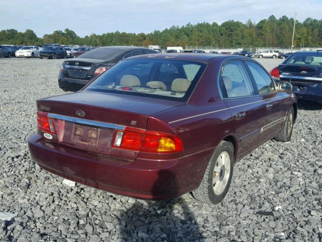 KNAGD126715059509 - 2001 KIA OPTIMA BURGUNDY photo 4