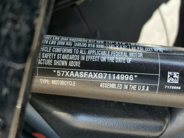 57XAASFAXG7114996 - 2016 POLARIS SLINGSHOT BLACK photo 10