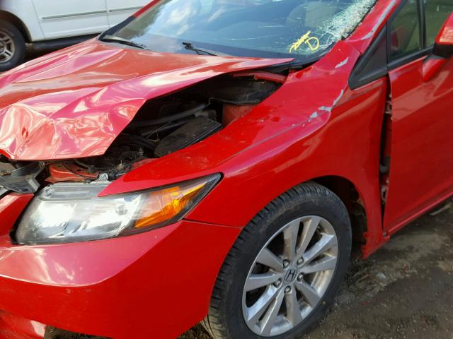 2HGFG3B83CH565323 - 2012 HONDA CIVIC EX RED photo 9