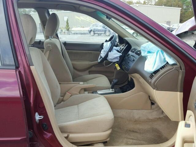 2HGES26773H532461 - 2003 HONDA CIVIC EX წითელი ფოტო 5