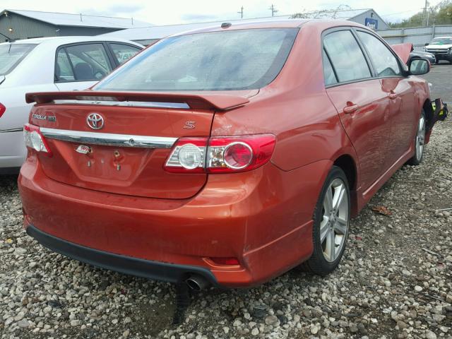 2T1BU4EE5DC083512 - 2013 TOYOTA COROLLA BA ORANGE photo 4