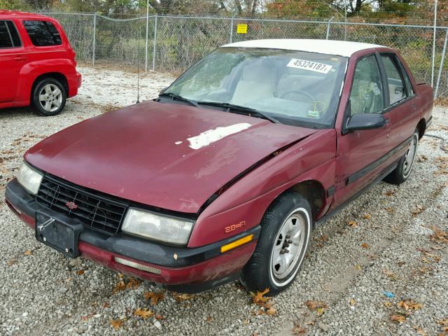 1G1LT51W0JE590993 - 1988 CHEVROLET CORSICA MAROON photo 2