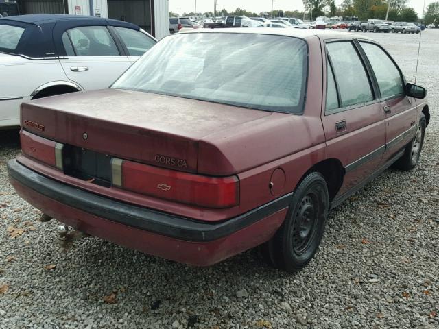 1G1LT51W0JE590993 - 1988 CHEVROLET CORSICA MAROON photo 4