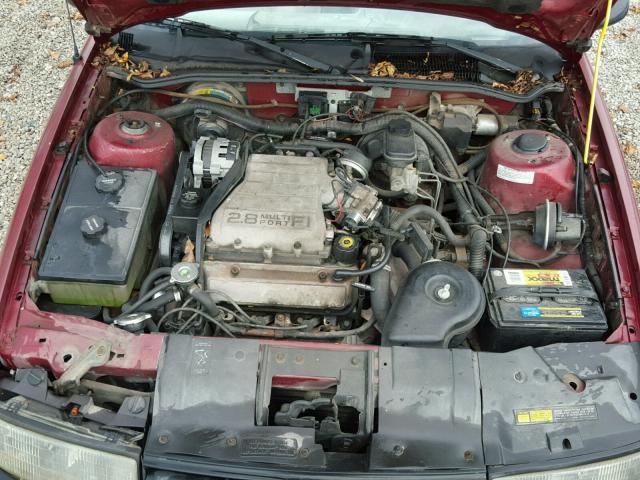 1G1LT51W0JE590993 - 1988 CHEVROLET CORSICA MAROON photo 7