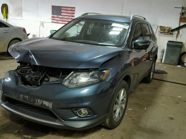 5N1AT2MT3EC778533 - 2014 NISSAN ROGUE S BLUE photo 2