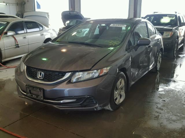 2HGFB2F57EH503421 - 2014 HONDA CIVIC LX GRAY photo 2