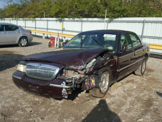 2MEFM75W01X661646 - 2001 MERCURY GRAND MARQ MAROON photo 2