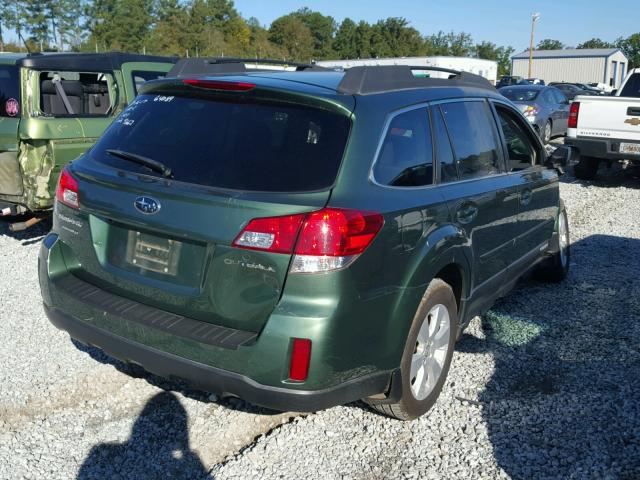 4S4BRCGC4C3224662 - 2012 SUBARU OUTBACK 2. GREEN photo 4