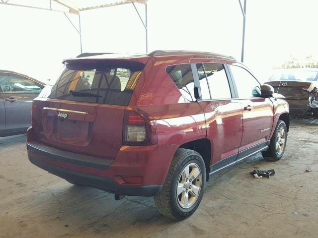 1C4NJCBA7ED749744 - 2014 JEEP COMPASS SP RED photo 4