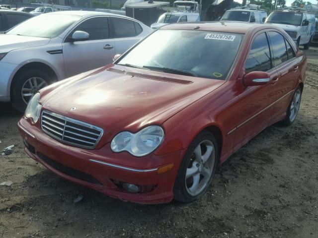 WDBRF56H56F737330 - 2006 MERCEDES-BENZ C 350 RED photo 2