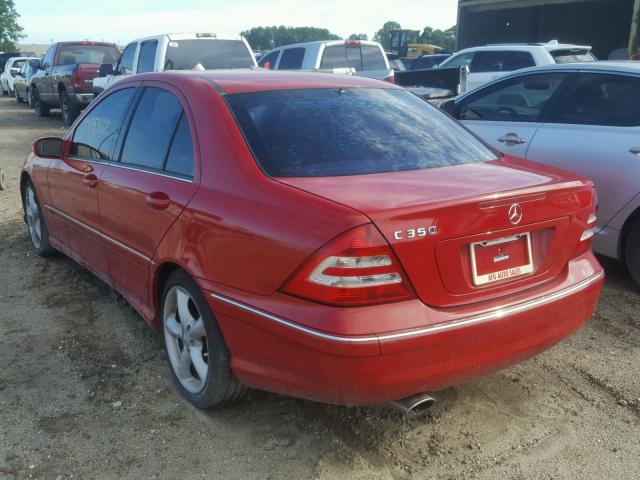 WDBRF56H56F737330 - 2006 MERCEDES-BENZ C 350 RED photo 3