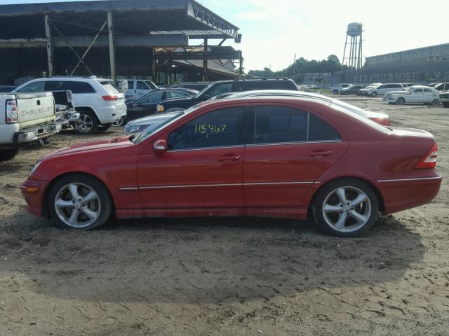 WDBRF56H56F737330 - 2006 MERCEDES-BENZ C 350 RED photo 9