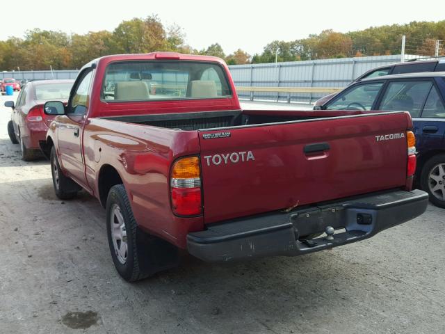 5TENL42N14Z444362 - 2004 TOYOTA TACOMA RED photo 3