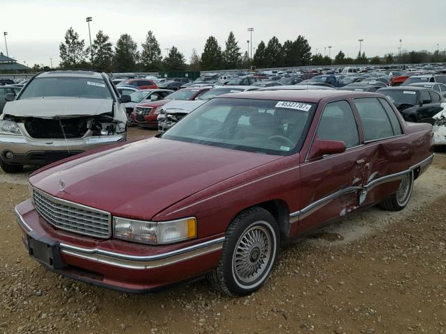 1G6KD52BXSU307781 - 1995 CADILLAC DEVILLE RED photo 2