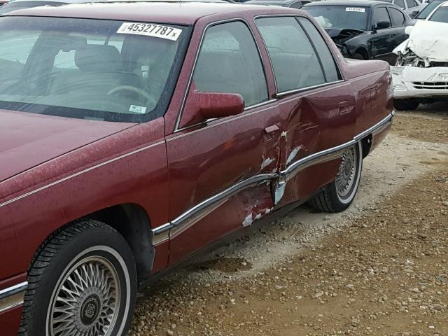 1G6KD52BXSU307781 - 1995 CADILLAC DEVILLE RED photo 9