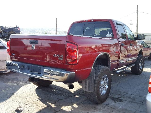 3D7KS28A88G204652 - 2008 DODGE RAM 2500 S წითელი ფოტო 4