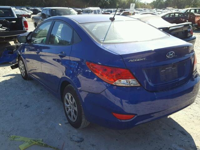 KMHCT4AE4CU219946 - 2012 HYUNDAI ACCENT GLS BLUE photo 3