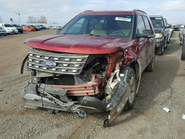 1FM5K8D85GGB05760 - 2016 FORD EXPLORER X RED photo 2