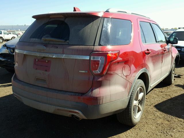 1FM5K8D85GGB05760 - 2016 FORD EXPLORER X RED photo 4