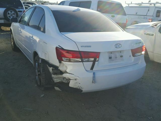 5NPET46C98H374272 - 2008 HYUNDAI SONATA GLS WHITE photo 3