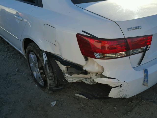 5NPET46C98H374272 - 2008 HYUNDAI SONATA GLS WHITE photo 9