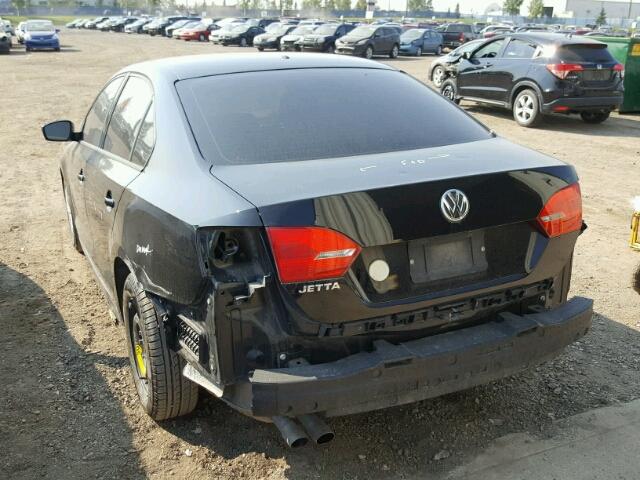 3VW1K7AJ3BM310039 - 2011 VOLKSWAGEN JETTA BASE Սև լուսանկար 3