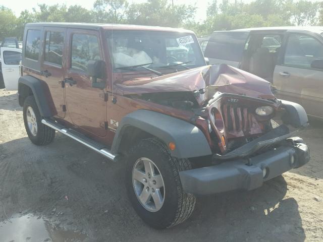 1J4GA39128L507074 - 2008 JEEP WRANGLER U BURGUNDY photo 1