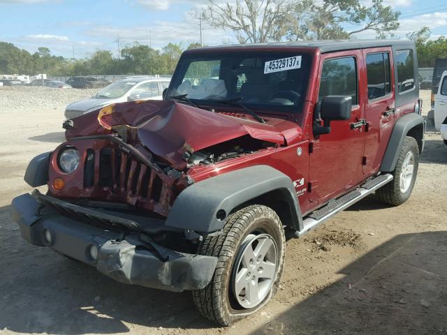 1J4GA39128L507074 - 2008 JEEP WRANGLER U BURGUNDY photo 2