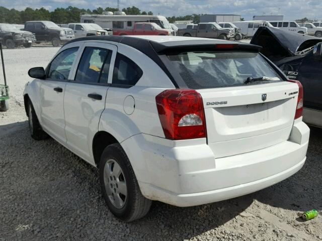 1B3HB28A39D152965 - 2009 DODGE CALIBER SE WHITE photo 3