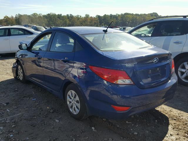 KMHCT4AE2GU106454 - 2016 HYUNDAI ACCENT BLUE photo 3