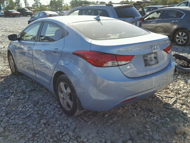 KMHDH4AE5BU116622 - 2011 HYUNDAI ELANTRA GL BLUE photo 3