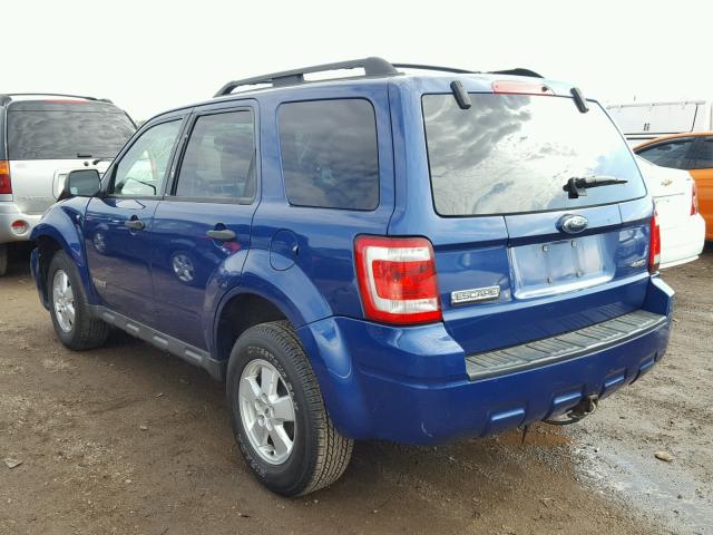 1FMCU93178KA30179 - 2008 FORD ESCAPE XLT BLUE photo 3