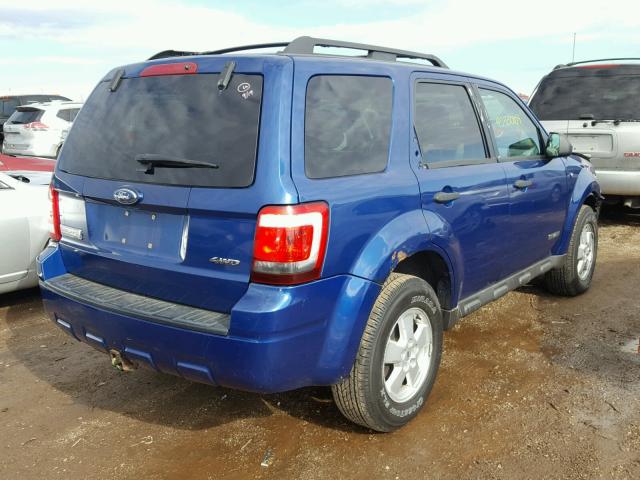 1FMCU93178KA30179 - 2008 FORD ESCAPE XLT BLUE photo 4