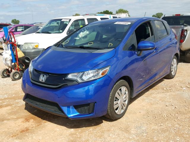 3HGGK5H58FM758357 - 2015 HONDA FIT LX BLUE photo 2