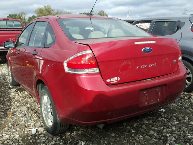 1FAHP3FN7AW277655 - 2010 FORD FOCUS RED photo 3