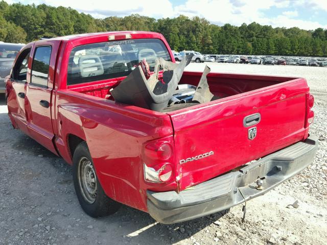 1D7HE28K66S703062 - 2006 DODGE DAKOTA QUA RED photo 3