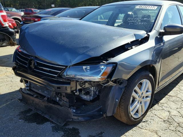 3VW2B7AJ0HM360880 - 2017 VOLKSWAGEN JETTA S GRAY photo 9