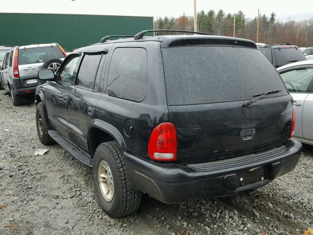 1B4HS28Z21F645837 - 2001 DODGE DURANGO BLACK photo 3