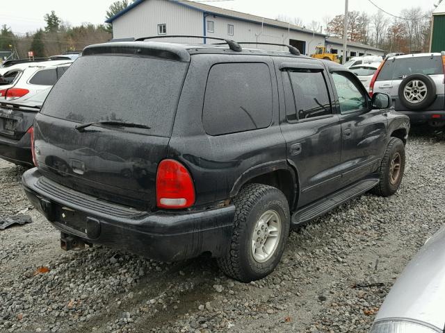 1B4HS28Z21F645837 - 2001 DODGE DURANGO BLACK photo 4