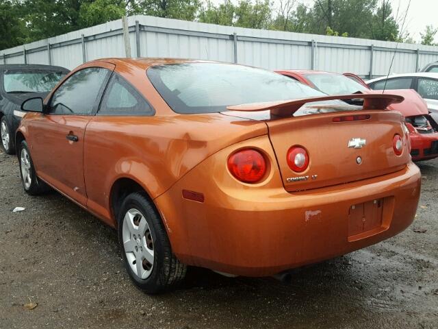 1G1AL15F577142353 - 2007 CHEVROLET COBALT LT ORANGE photo 3