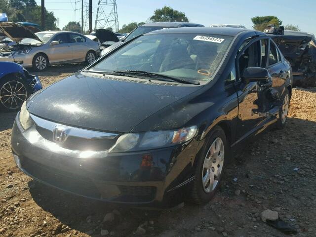 2HGFA1F51BH305801 - 2011 HONDA CIVIC LX BLACK photo 2