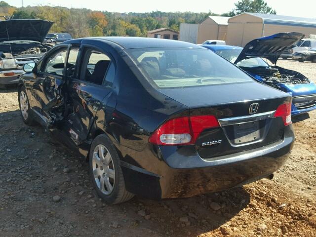 2HGFA1F51BH305801 - 2011 HONDA CIVIC LX BLACK photo 3