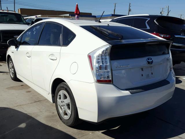 JTDKN3DUXB0246842 - 2011 TOYOTA PRIUS 白色 照片 3