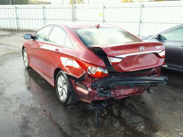 5NPEB4AC0EH814417 - 2014 HYUNDAI SONATA GLS RED photo 3