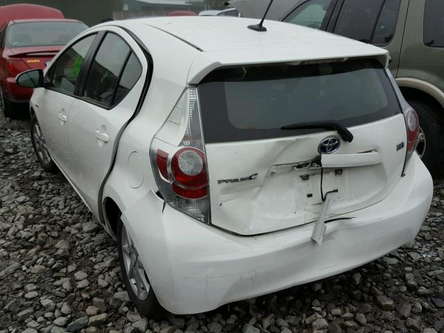 JTDKDTB34C1026797 - 2012 TOYOTA PRIUS C WHITE photo 3