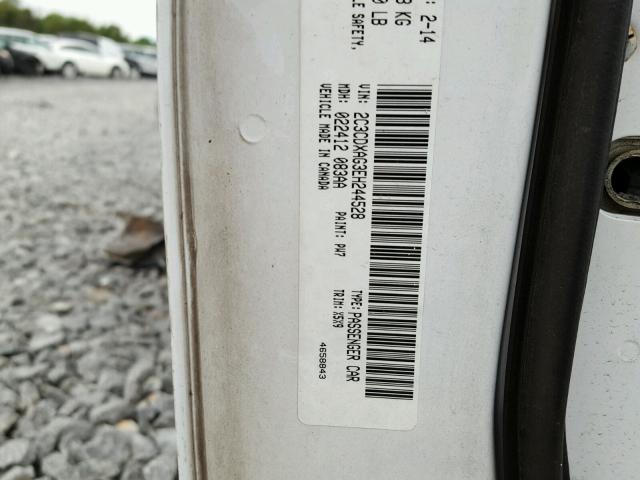 2C3CDXAG3EH244528 - 2014 DODGE CHARGER PO WHITE photo 10