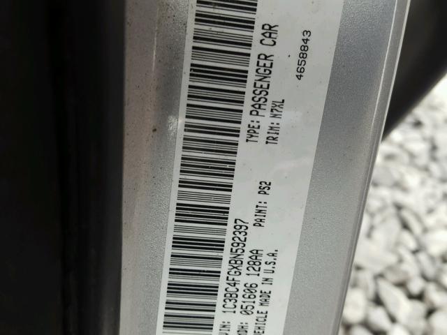 1C3BC4FGXBN592397 - 2011 CHRYSLER 200 GRAY photo 10