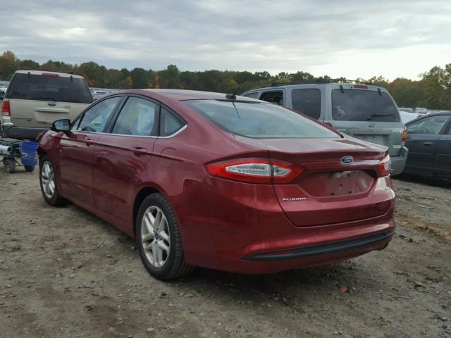 3FA6P0H7XDR173527 - 2013 FORD FUSION SE RED photo 3