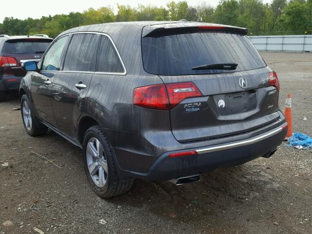 2HNYD2H2XCH527918 - 2012 ACURA MDX GRAY photo 3